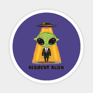 Green Resident Alien and UFO Magnet